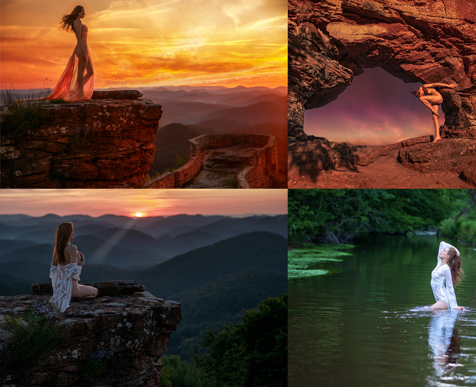 EARLY BIRD - Lämmerfels - ein Felsgigant bei Dahn - im Sonnenaufgang / Nebel mit Nudeart und mehr - Model Freya - am LIMIT